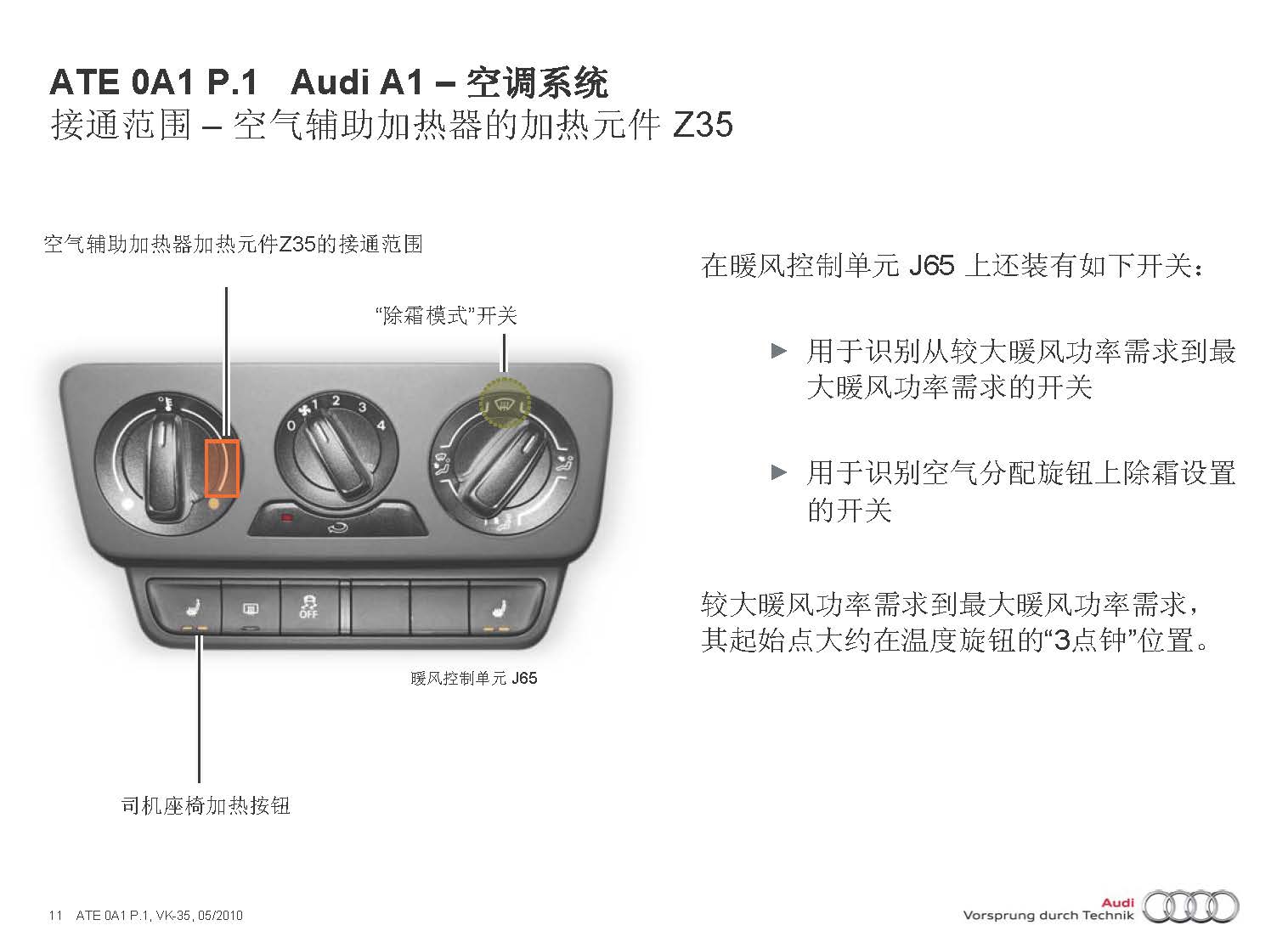 2012款奥迪A1空调系统技术培训