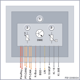 宝马7系F02、N52数字式发动机电子伺控系统(DME)插头示意图-图片4