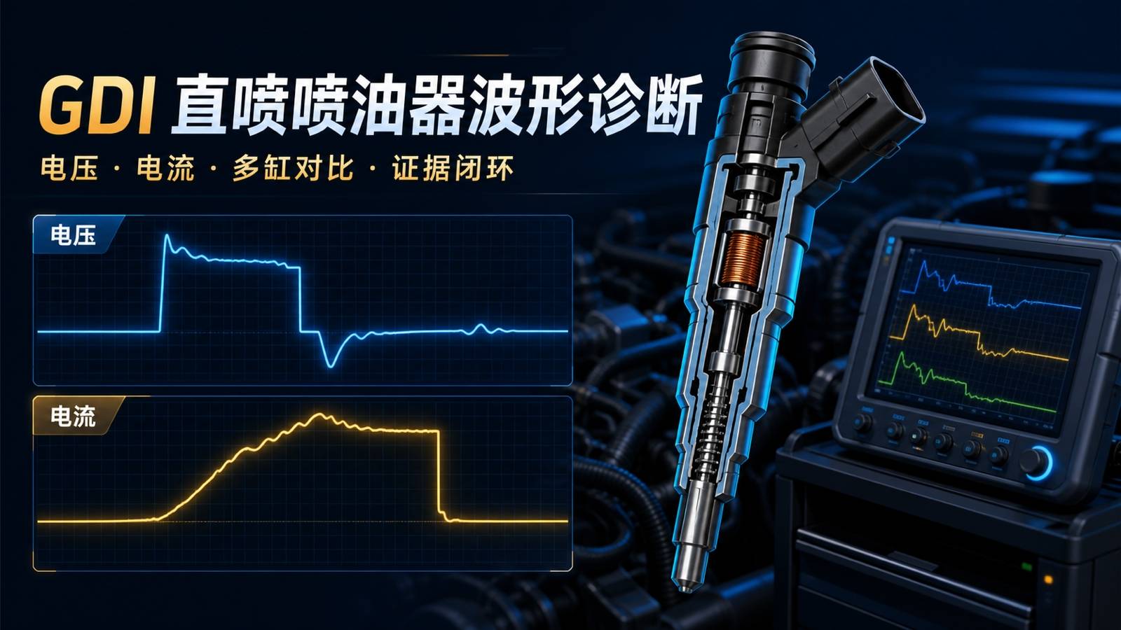 GDI直喷喷油器电压和电流波形诊断培训封面