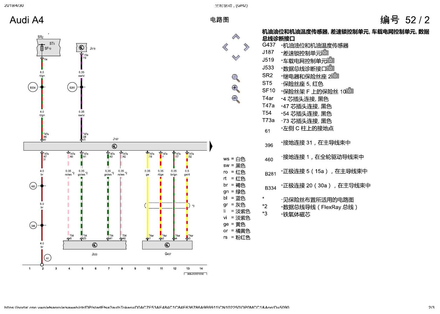 奥迪A4L B9 全轮驱动 , (GH2) 电路图