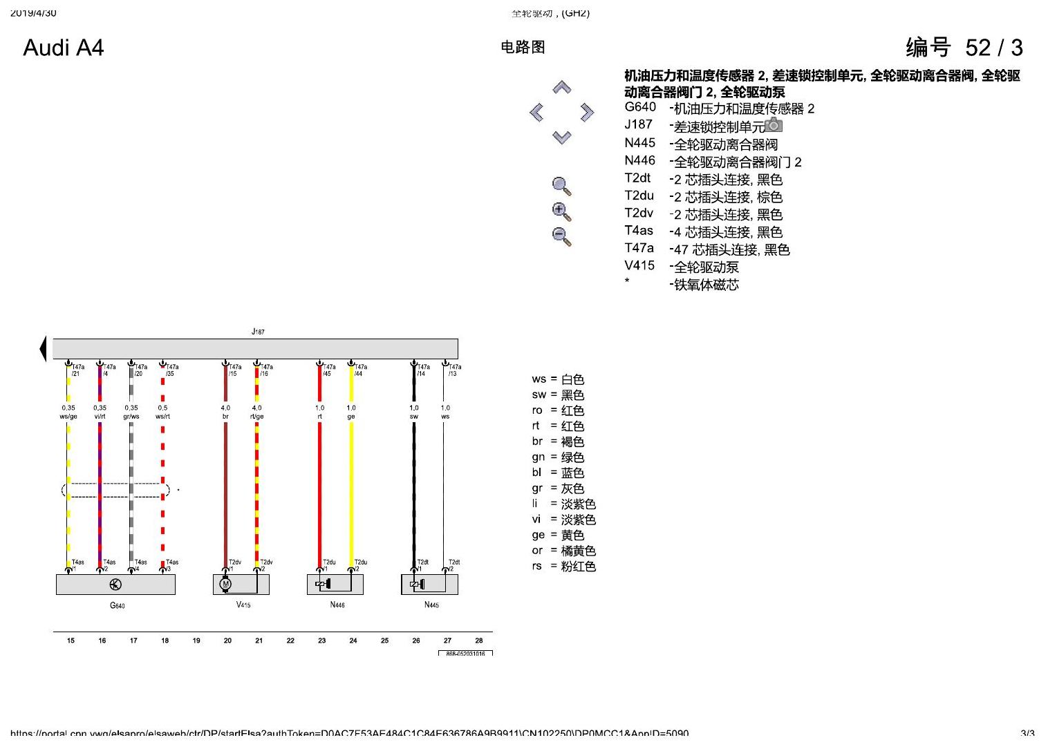 奥迪A4L B9 全轮驱动 , (GH2) 电路图