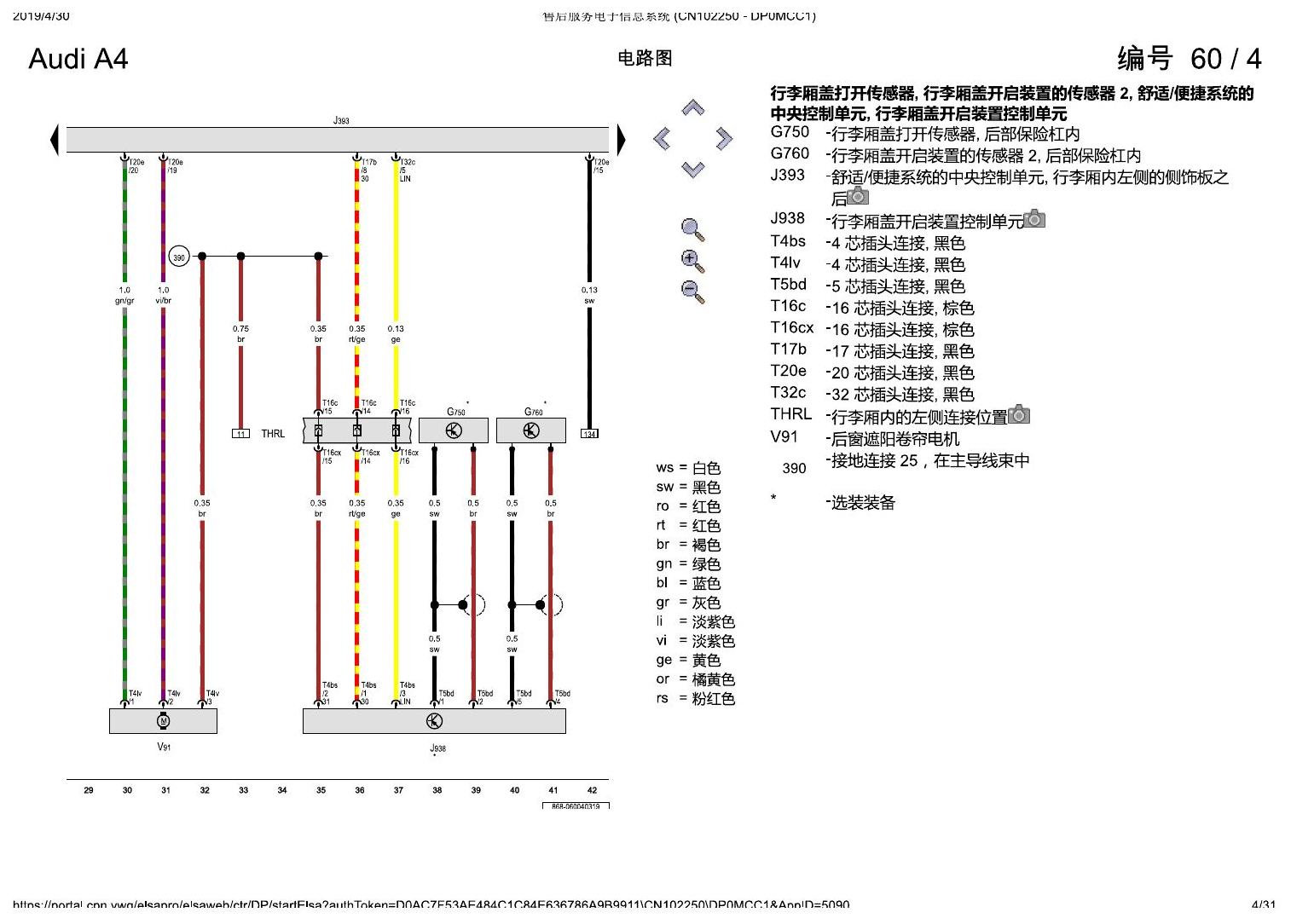 奥迪A4L B9 舒适便捷系统 , (K8L) 电路图