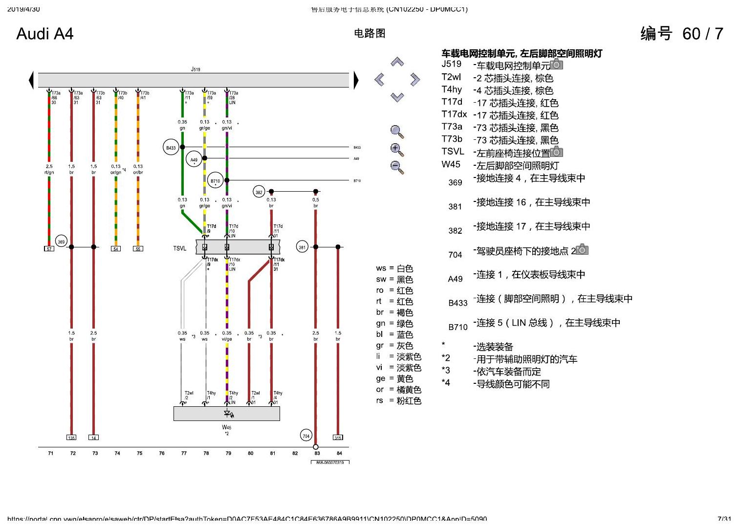 奥迪A4L B9 舒适便捷系统 , (K8L) 电路图