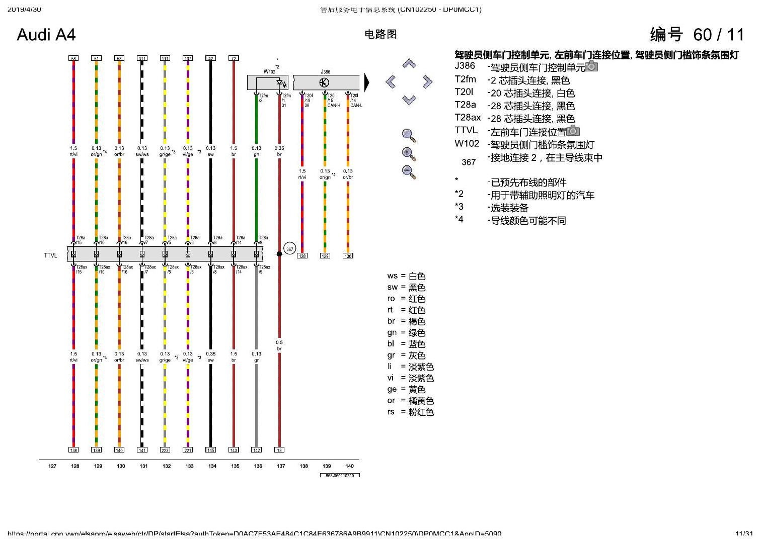奥迪A4L B9 舒适便捷系统 , (K8L) 电路图