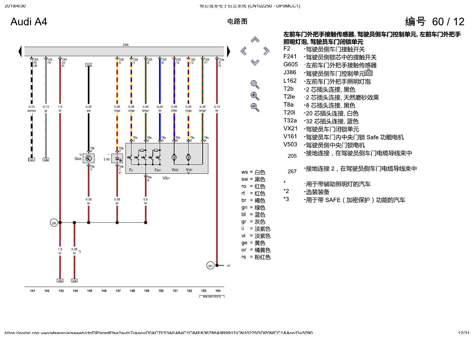 奥迪A4L B9 舒适便捷系统 , (K8L) 电路图