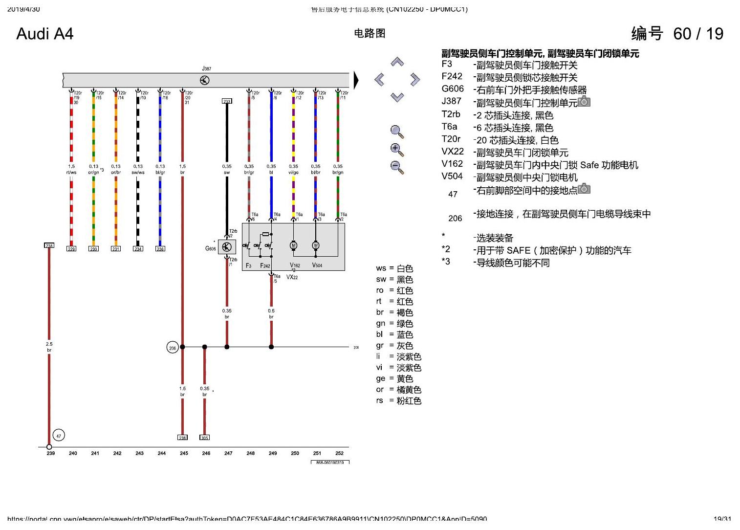 奥迪A4L B9 舒适便捷系统 , (K8L) 电路图