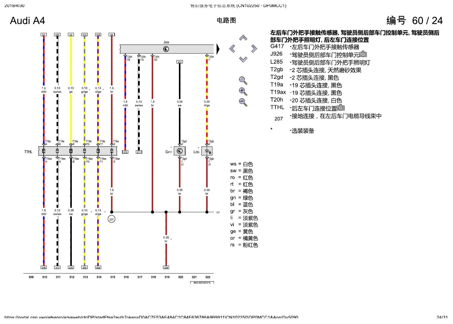 奥迪A4L B9 舒适便捷系统 , (K8L) 电路图