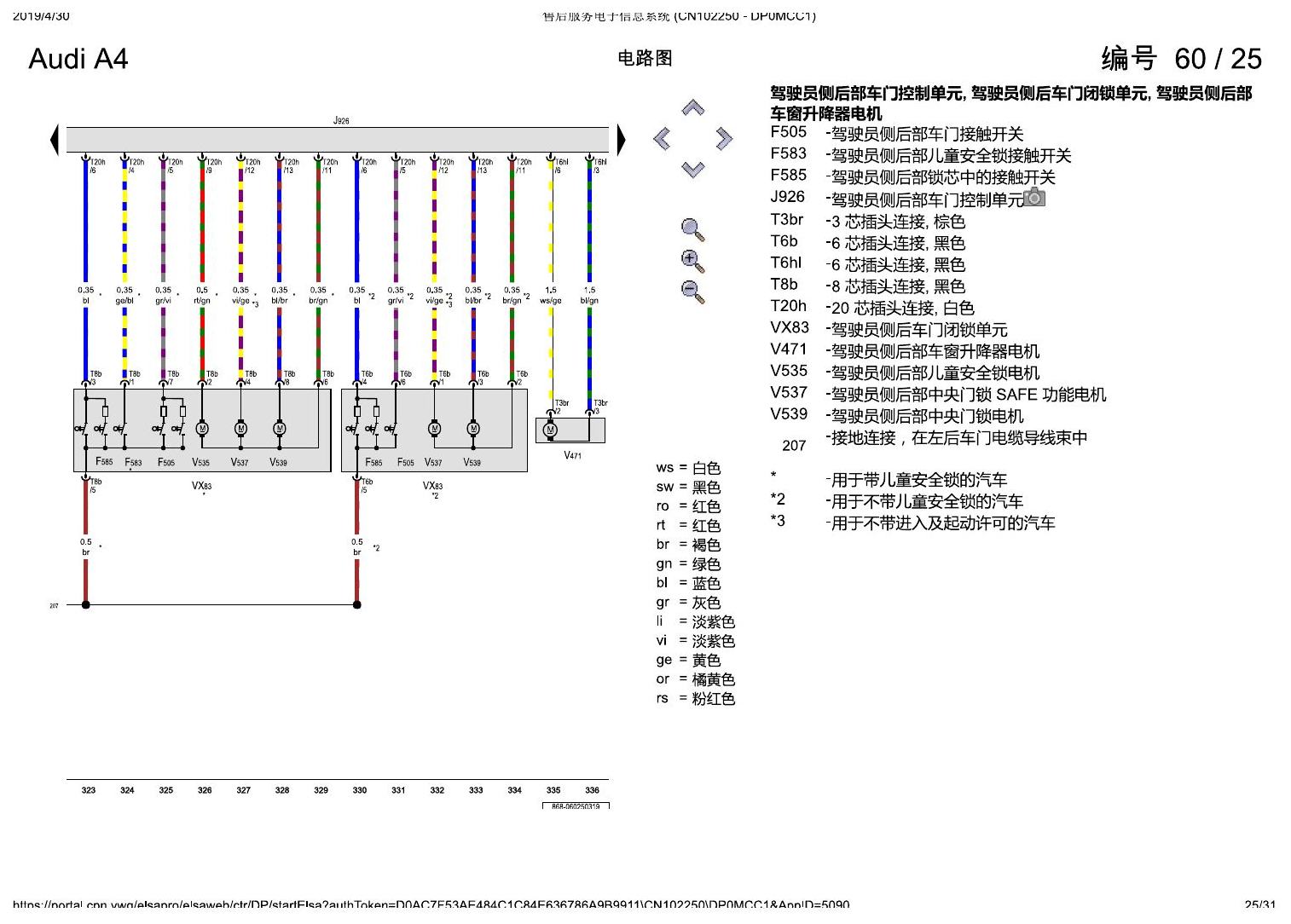 奥迪A4L B9 舒适便捷系统 , (K8L) 电路图