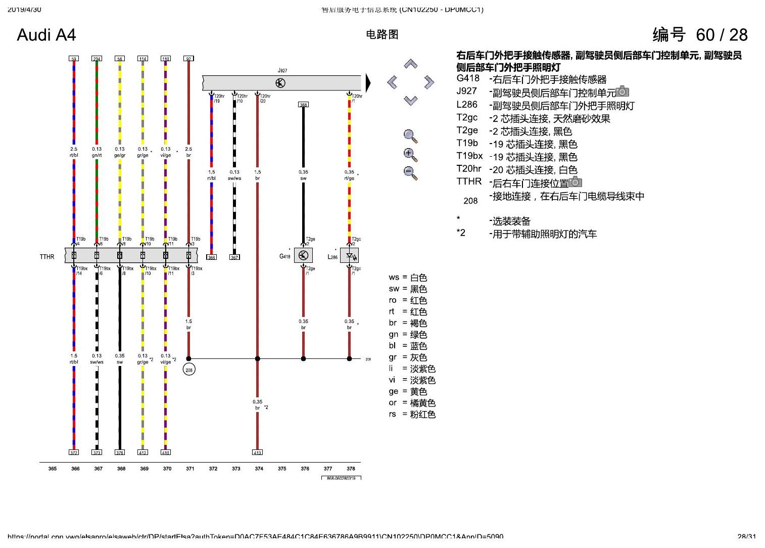 奥迪A4L B9 舒适便捷系统 , (K8L) 电路图