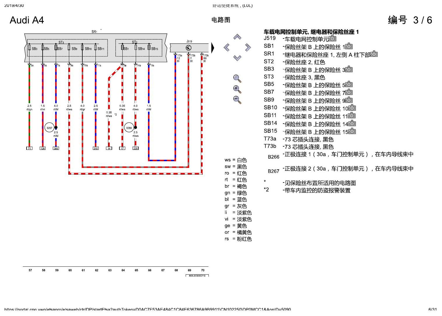 奥迪A4L B9 舒适便捷系统 , (L0L) 电路图