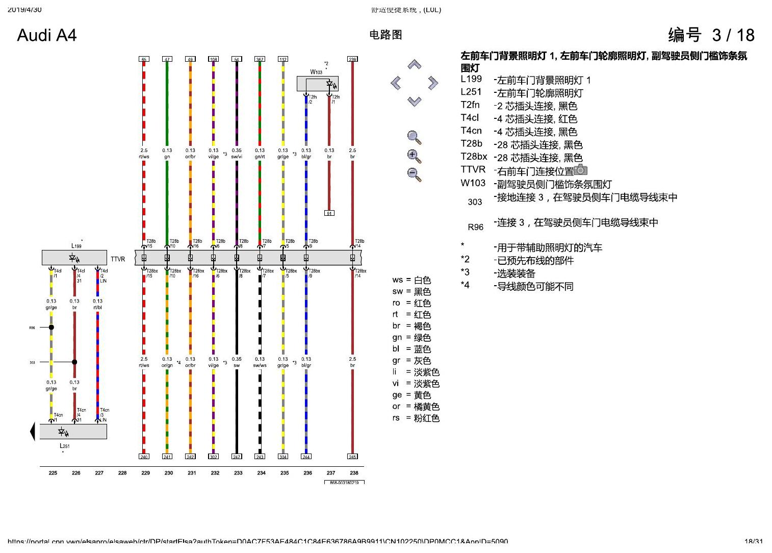 奥迪A4L B9 舒适便捷系统 , (L0L) 电路图