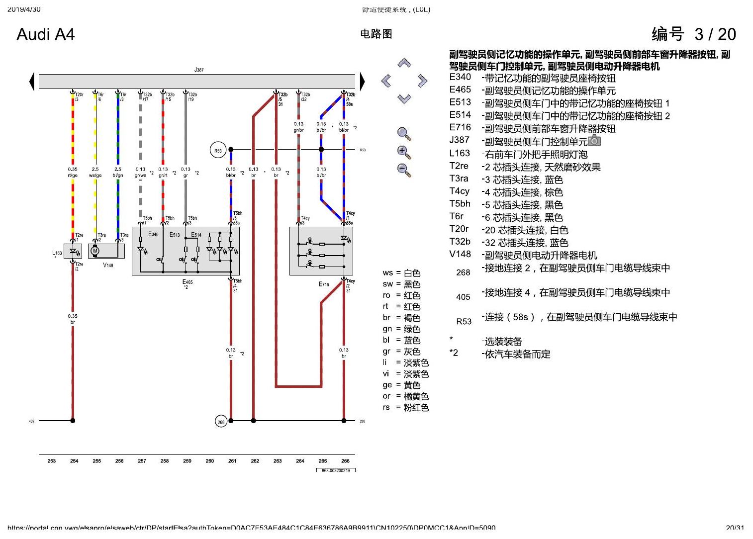 奥迪A4L B9 舒适便捷系统 , (L0L) 电路图