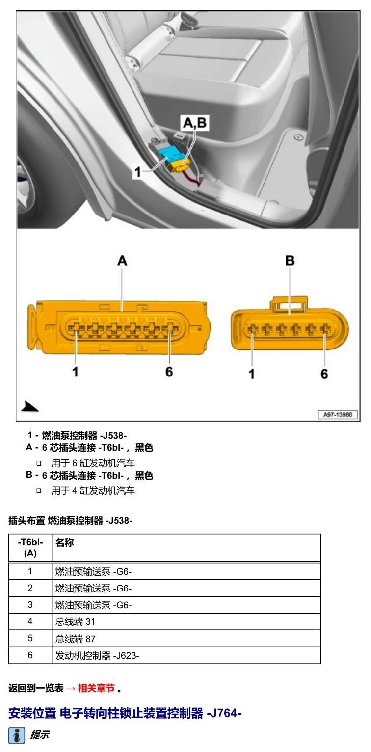 奥迪A5 安装位置 车辆中部的控制器 电路图