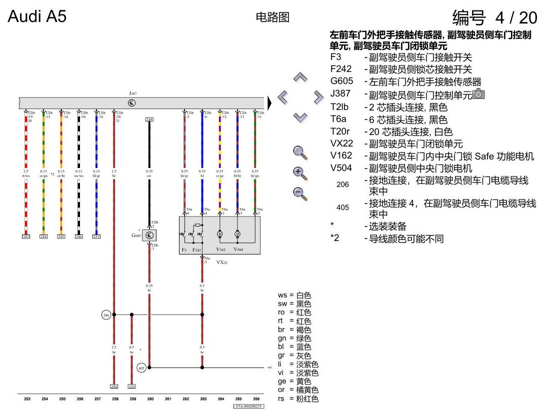 奥迪A5 电路图 便捷系统,右置方向盘 , (L0R) 电路图