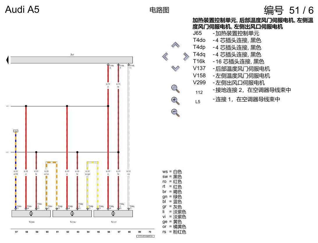 奥迪A5 电路图 暖风装置 , (9AC) 电路图