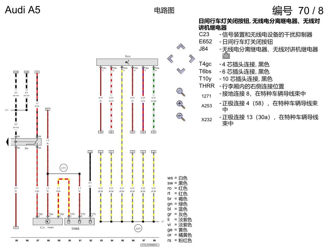奥迪A5 电路图 特殊装备,行政用车 , (F6F) 电路图