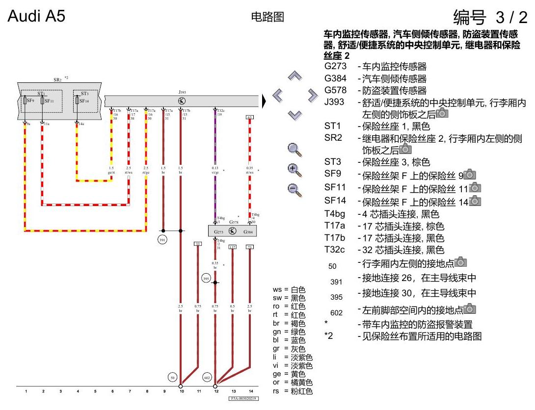 奥迪A5 电路图 舒适便捷系统 , (L0L) 电路图