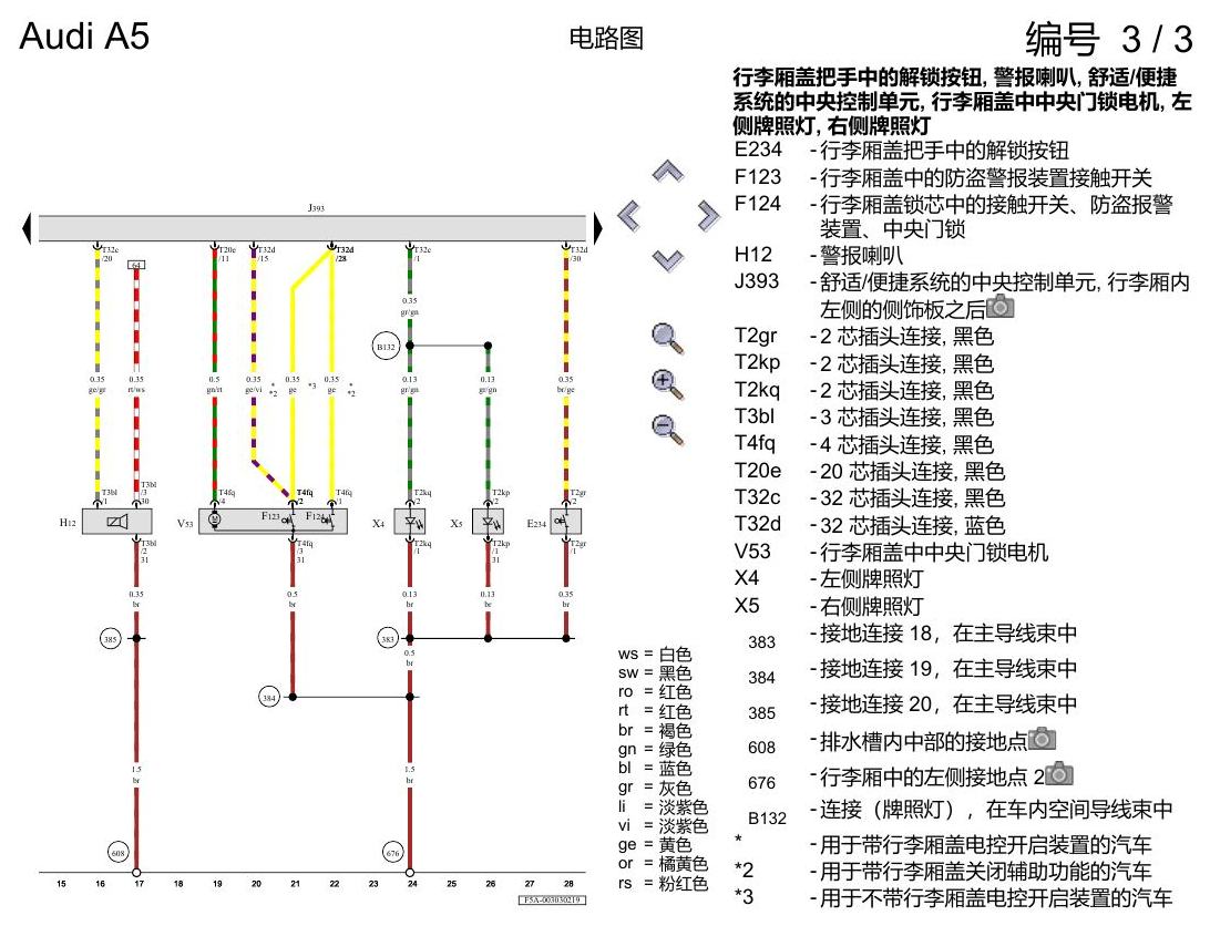 奥迪A5 电路图 舒适便捷系统 , (L0L) 电路图