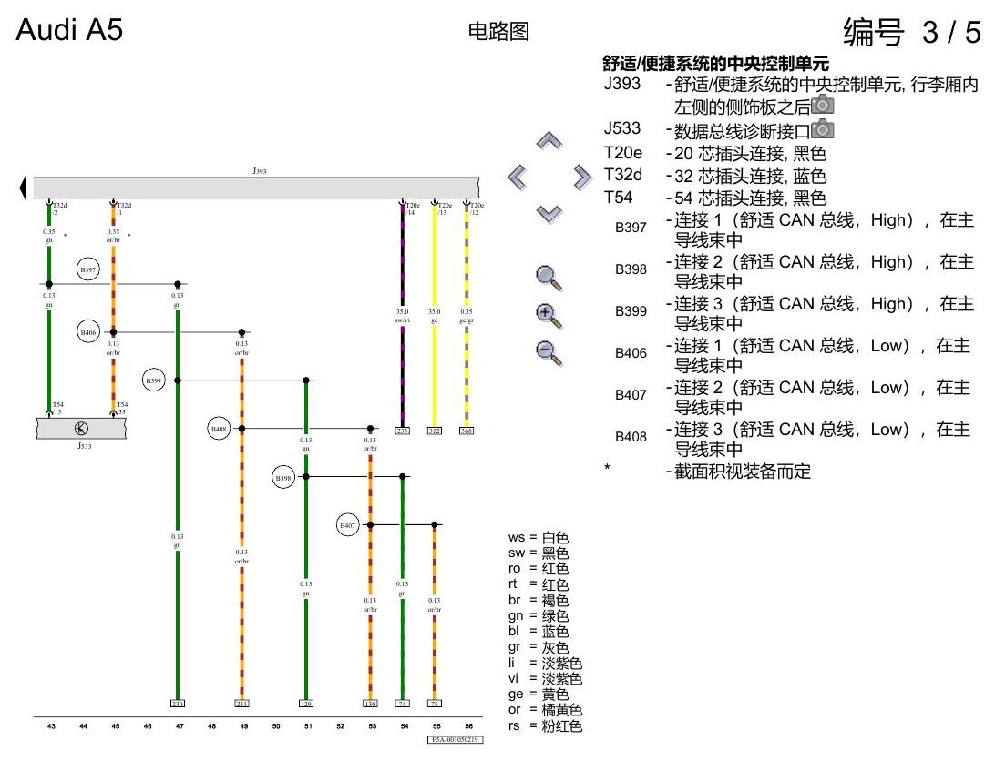 奥迪A5 电路图 舒适便捷系统 , (L0L) 电路图