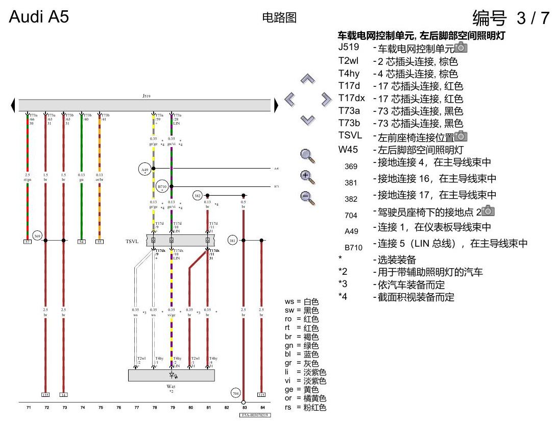 奥迪A5 电路图 舒适便捷系统 , (L0L) 电路图