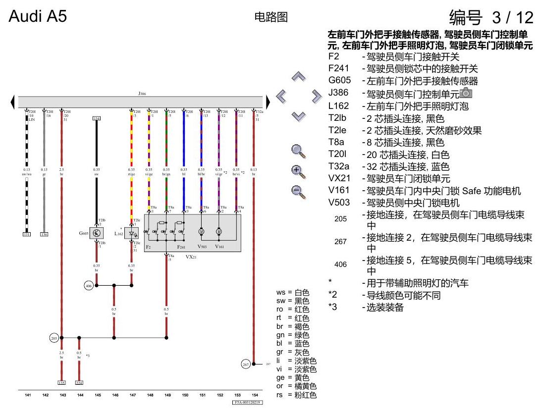 奥迪A5 电路图 舒适便捷系统 , (L0L) 电路图