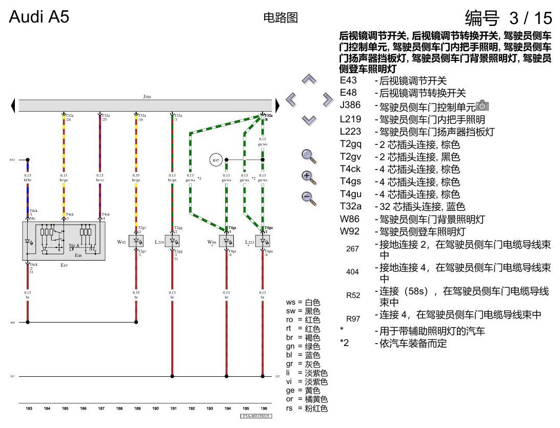 奥迪A5 电路图 舒适便捷系统 , (L0L) 电路图