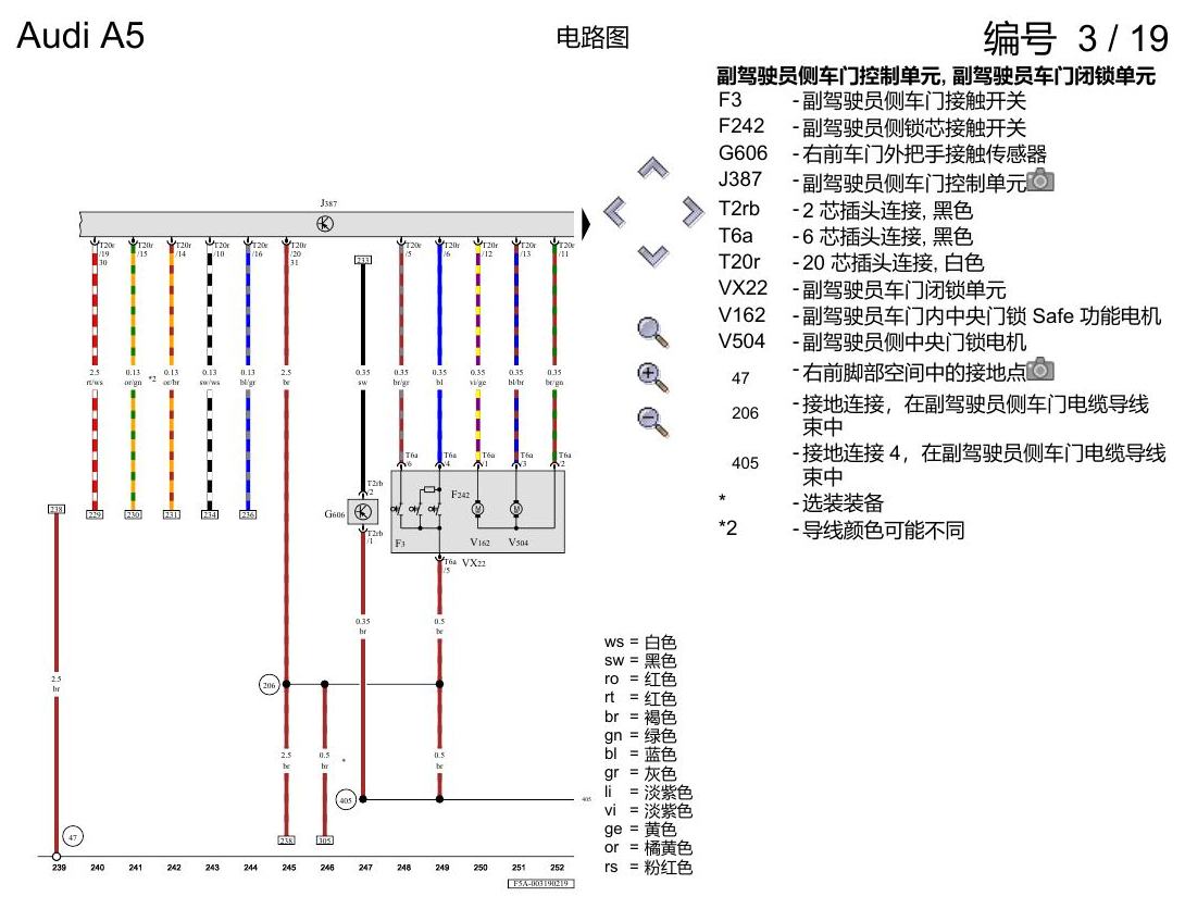 奥迪A5 电路图 舒适便捷系统 , (L0L) 电路图