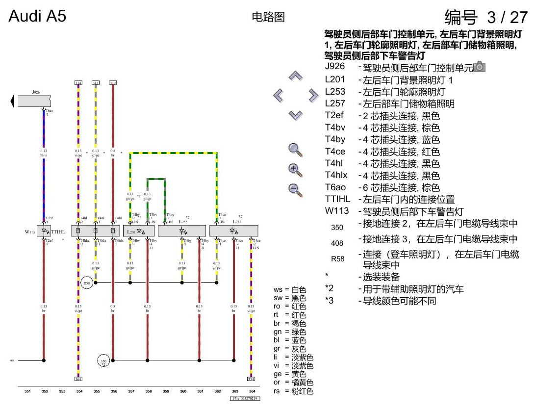 奥迪A5 电路图 舒适便捷系统 , (L0L) 电路图