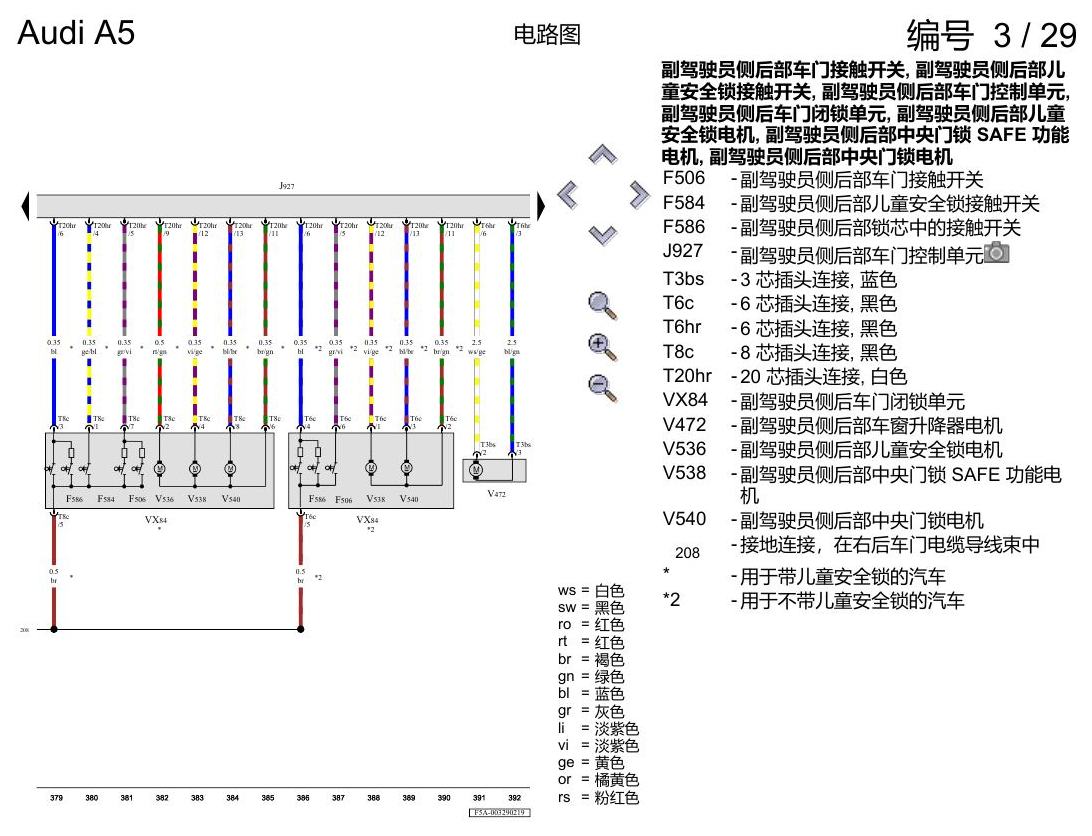 奥迪A5 电路图 舒适便捷系统 , (L0L) 电路图