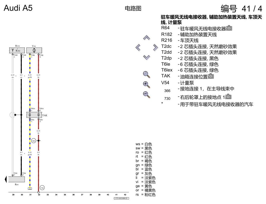 奥迪A5 电路图 驻车暖风 , (9M1),(9M5),(9M9) 电路图