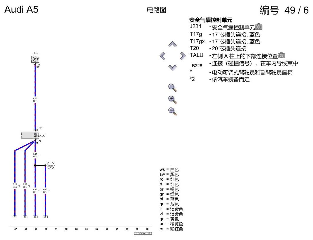 奥迪A5 电路图 驾驶员和副驾驶员座椅调整功能 , (3L4),(3L5),(3PB),(Q1A),(Q1D) 电路图