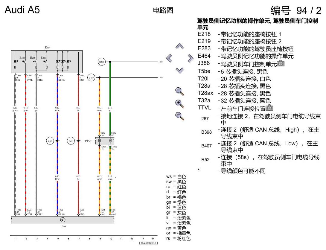 奥迪A5 电路图 驾驶员和副驾驶员座椅调整功能 , (3L4),(3PB),(8I6),(Q1A),(Q1D),(Q4Q) 电路图