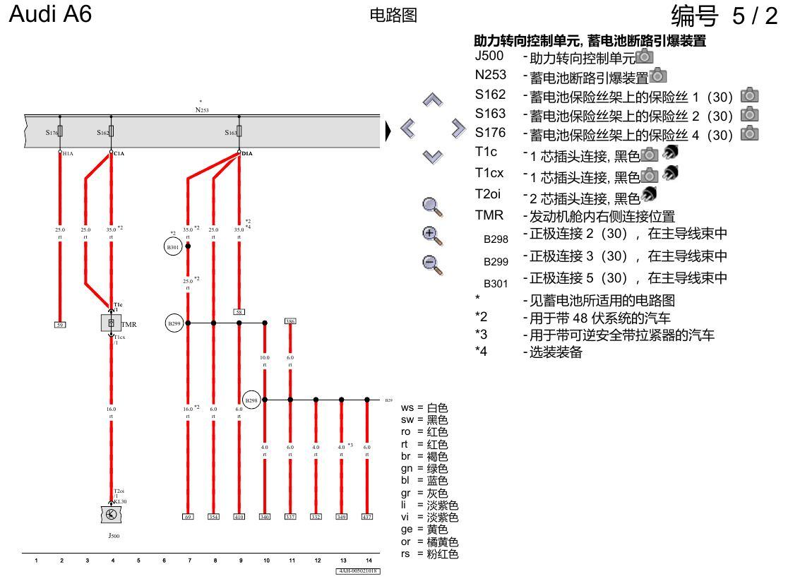 奥迪A6 C8 电路图 保险丝配置 , (L0L) 电路图