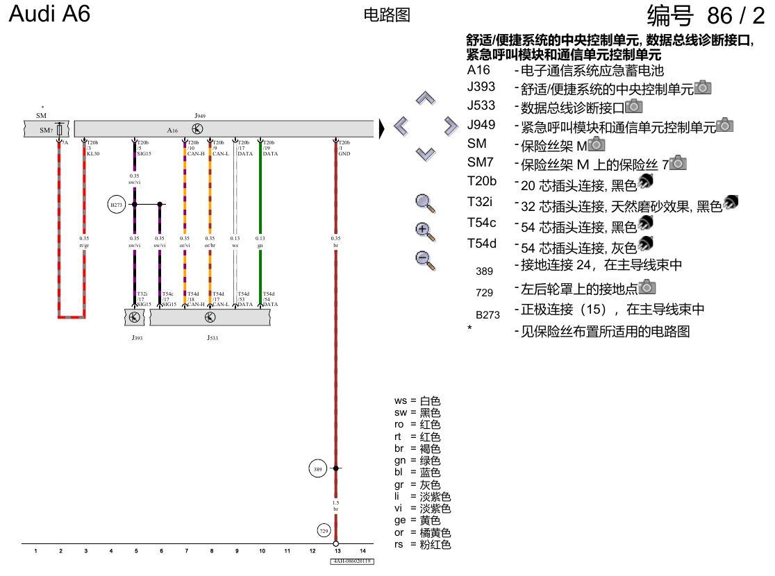 奥迪A6 C8 电路图 紧急呼叫模块 , (IV1),(IV2),(IV3),(IV4),(IV5),(IV6),(IV7),(IV8) 电路图