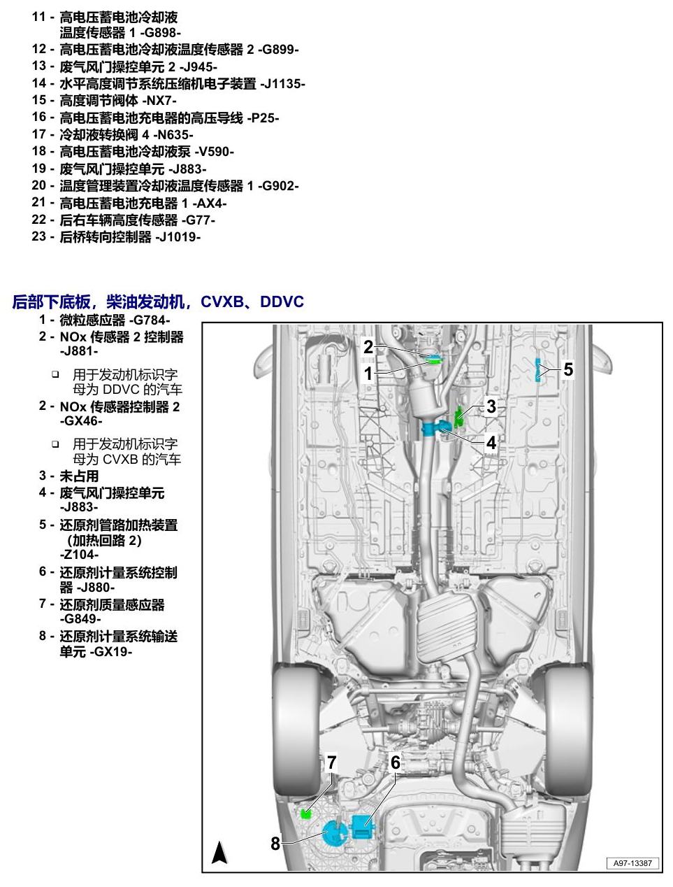 奥迪A8 D5 安装位置 汽车下底板 电路图
