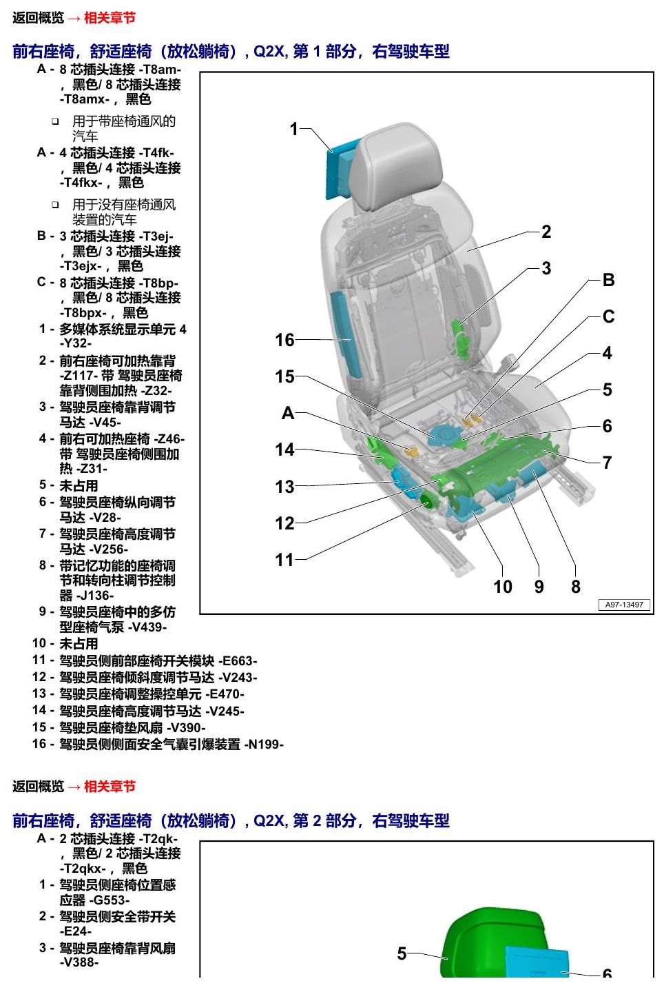 奥迪A8 D5 安装位置 汽车中部 电路图