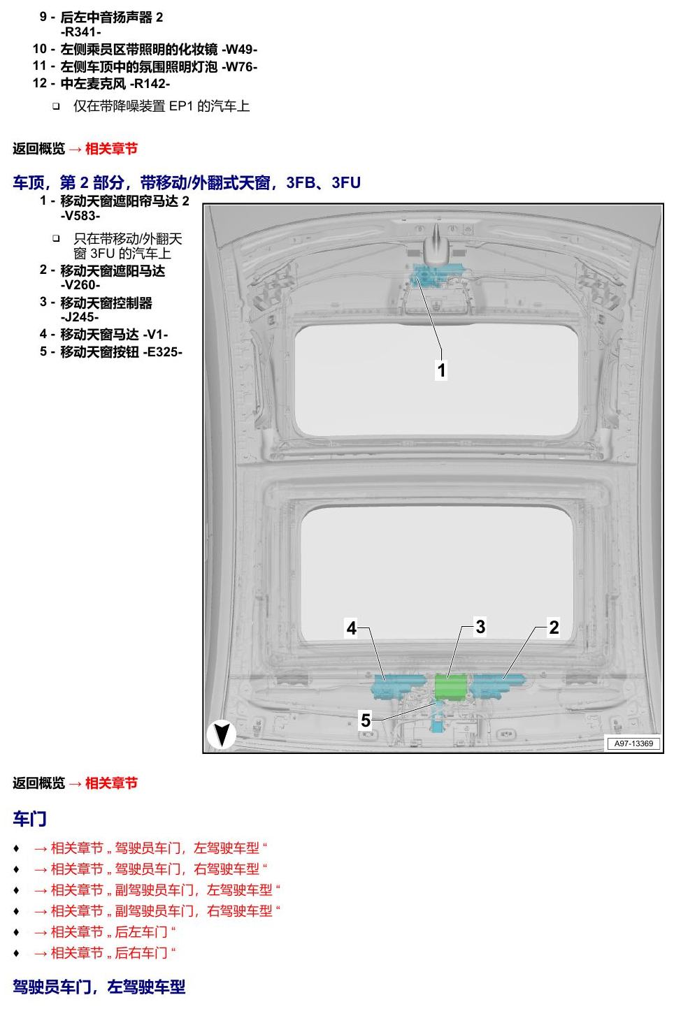 奥迪A8 D5 安装位置 汽车中部 电路图