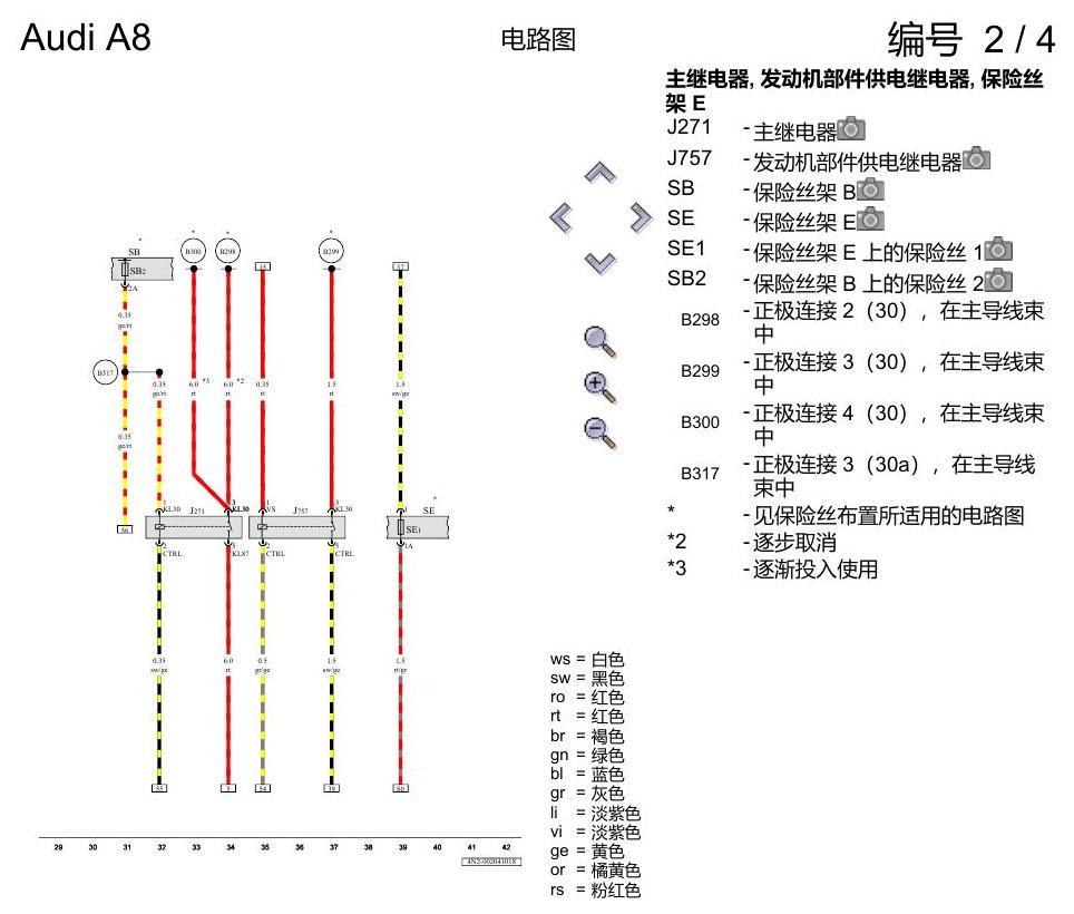 奥迪A8 D5 电路图 3.0 升汽油发动机 , CZSE,CZSA 电路图