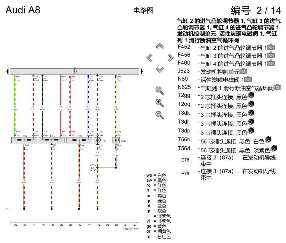 奥迪A8 D5 电路图 3.0 升汽油发动机 , CZSE,CZSA 电路图