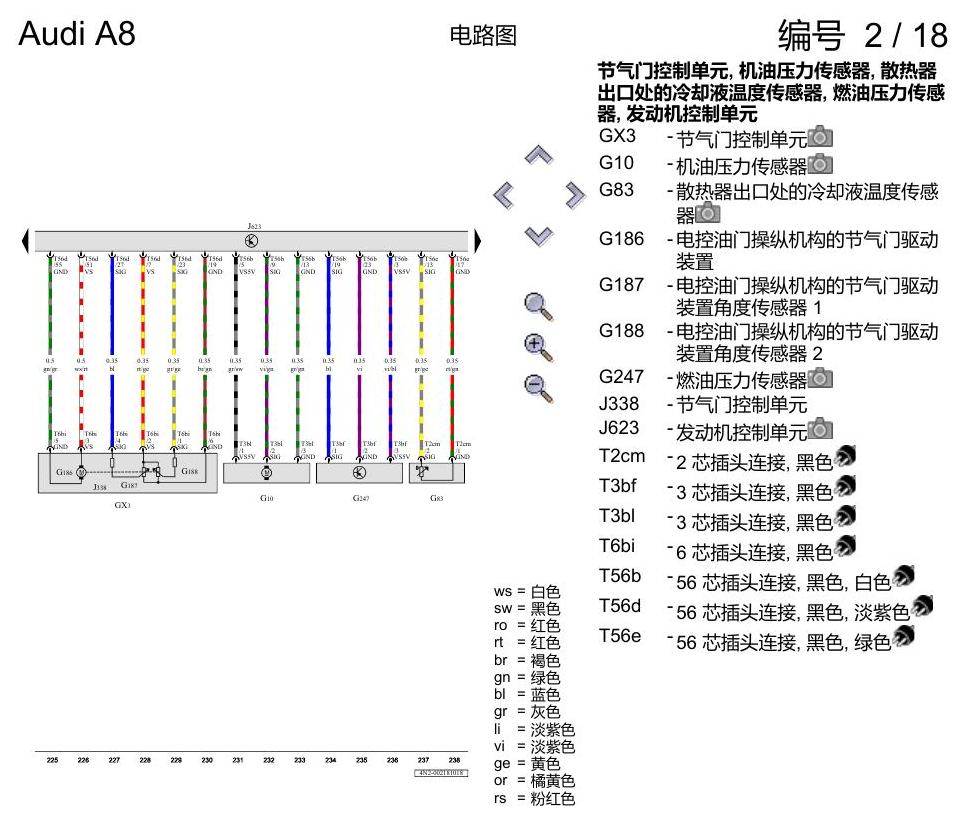 奥迪A8 D5 电路图 3.0 升汽油发动机 , CZSE,CZSA 电路图