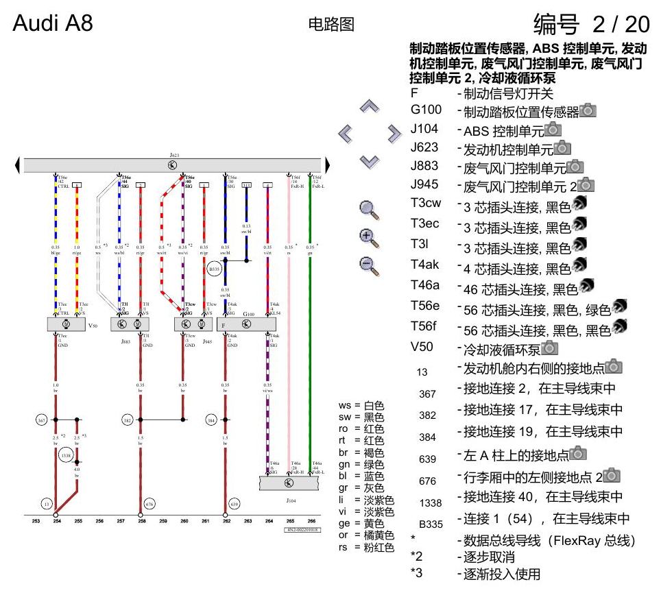 奥迪A8 D5 电路图 3.0 升汽油发动机 , CZSE,CZSA 电路图