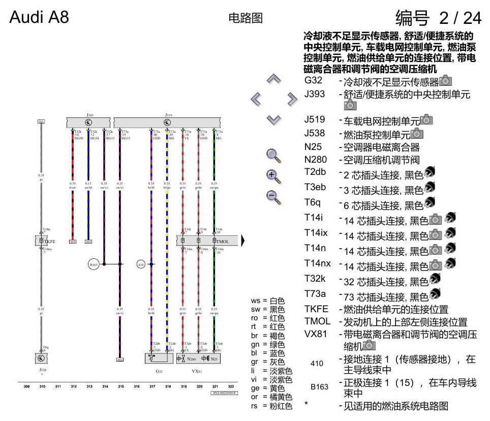 奥迪A8 D5 电路图 3.0 升汽油发动机 , CZSE,CZSA 电路图