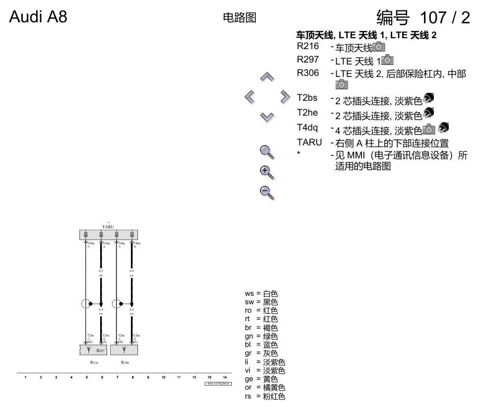 奥迪A8 D5 电路图 天线 , (EL3),(IV0),(IW0) 电路图