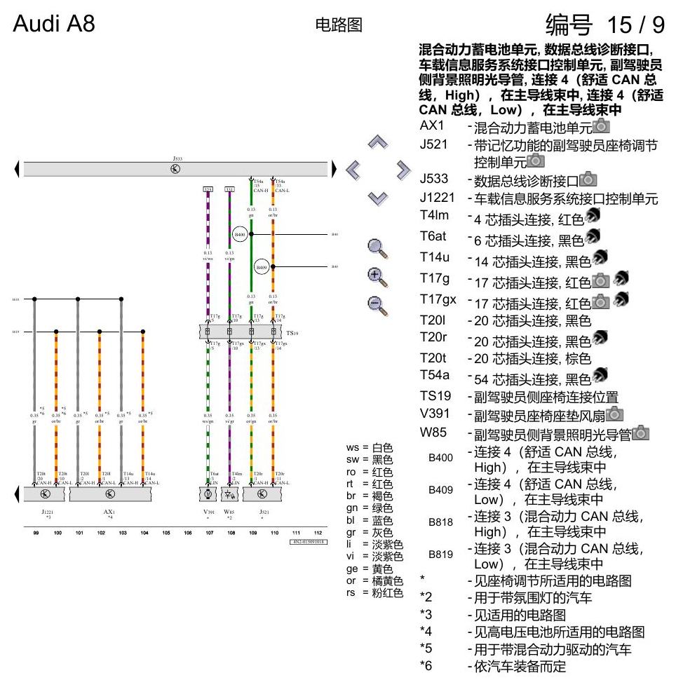 奥迪A8 D5 电路图 数据总线联网 电路图