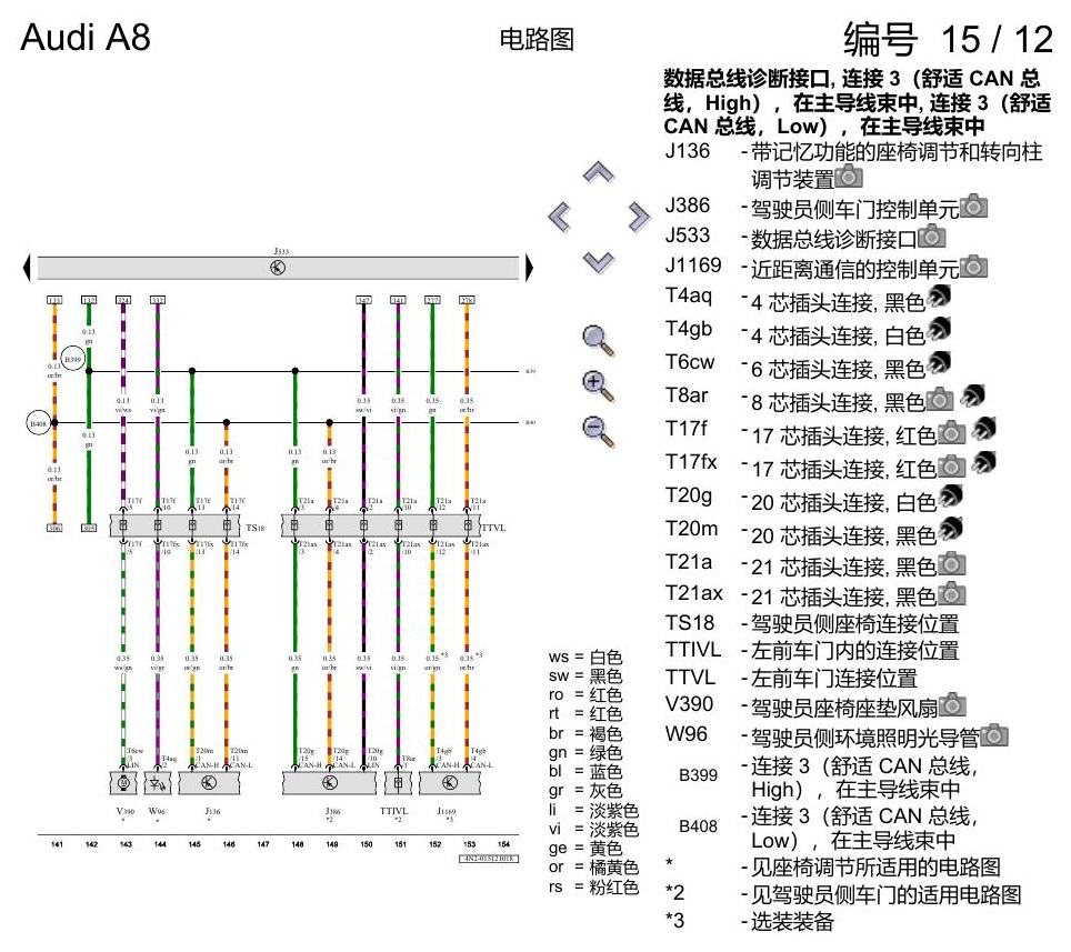 奥迪A8 D5 电路图 数据总线联网 电路图
