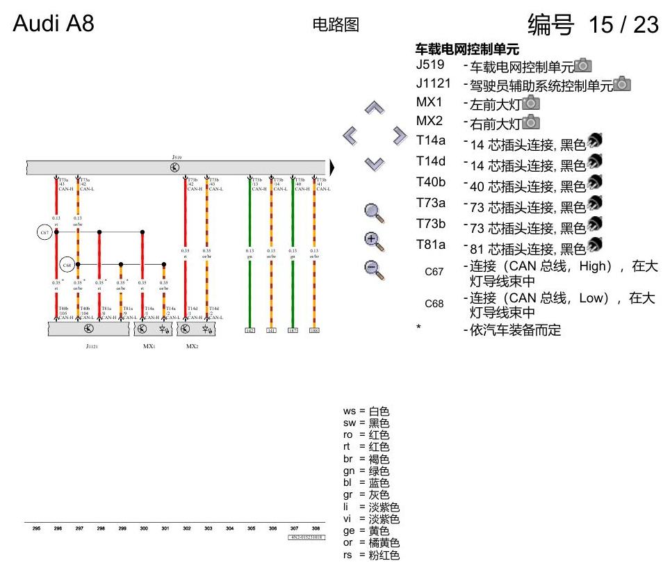 奥迪A8 D5 电路图 数据总线联网 电路图