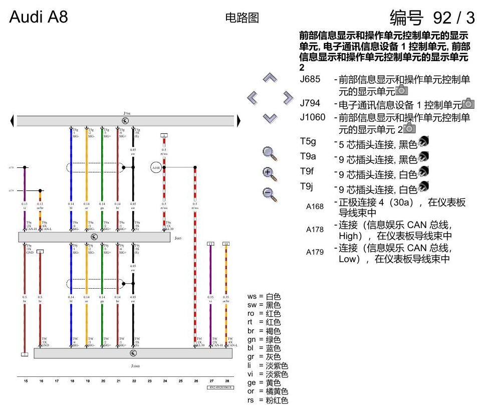 奥迪A8 D5 电路图 移动电话系统 , (9ZE),(9ZV),(9ZX) 电路图
