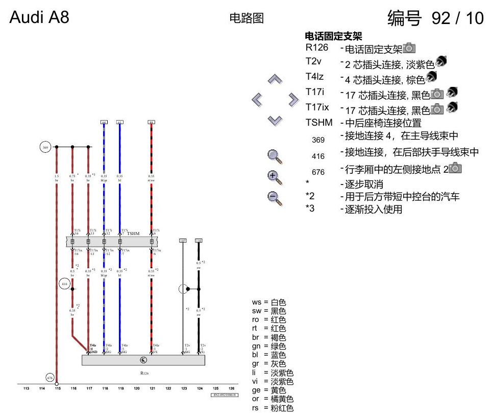 奥迪A8 D5 电路图 移动电话系统 , (9ZE),(9ZV),(9ZX) 电路图