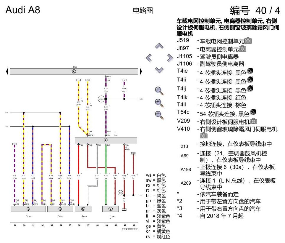 奥迪A8 D5 电路图 空调器 , (9AU),(KK2) 电路图
