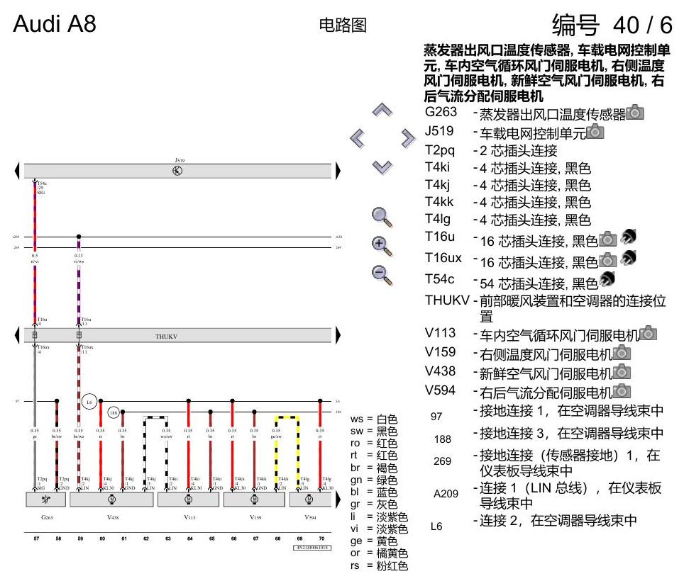 奥迪A8 D5 电路图 空调器 , (9AU),(KK2) 电路图